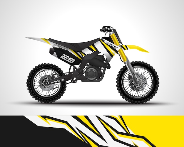 Sticker met motorcross wrap en vinyl sticker