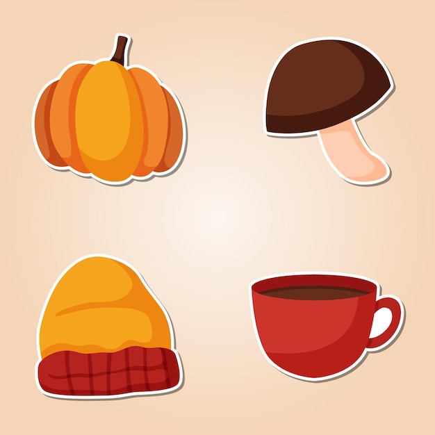 Vector sticker met thema herfst