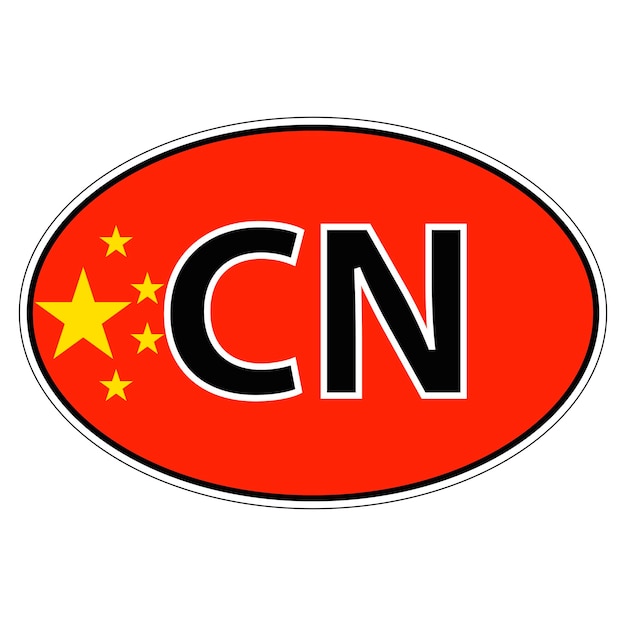 Vector sticker op autovlag van china