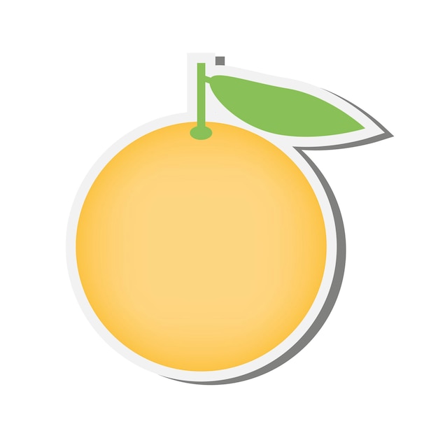 オレンジのステッカー。フルーツのロゴ、ラベル。