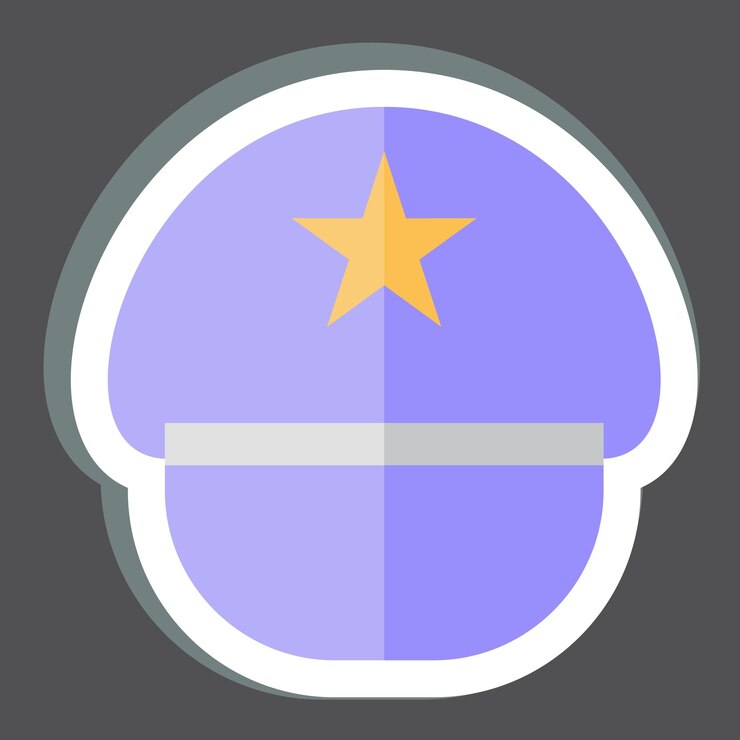 Vector sticker pilot hat related to hat symbol simple illustration