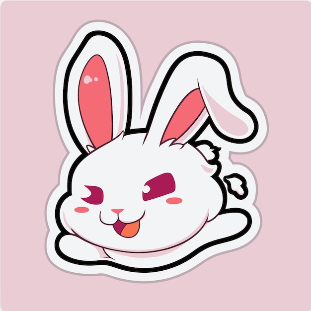 A sticker of a rabbit with the word bunny on it.