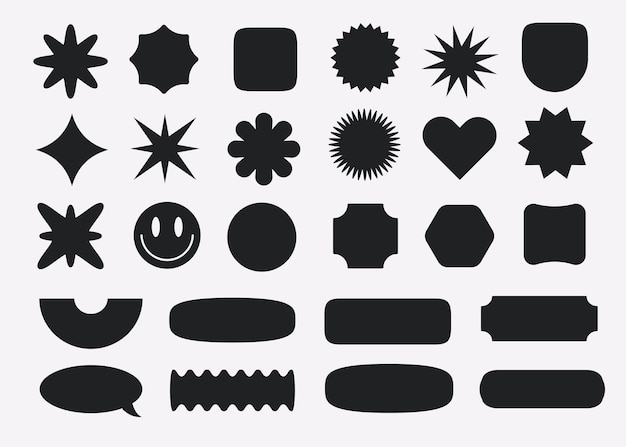 Vector sticker set retro hipster trendy cool style