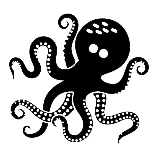 Sticker sjabloon met Octopus stripfiguur geïsoleerd