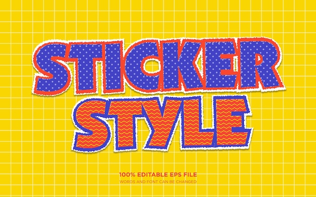 Sticker style editable text style effect