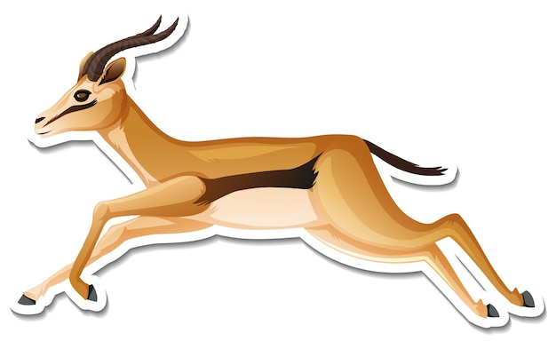 A sticker template of antelope cartoon character