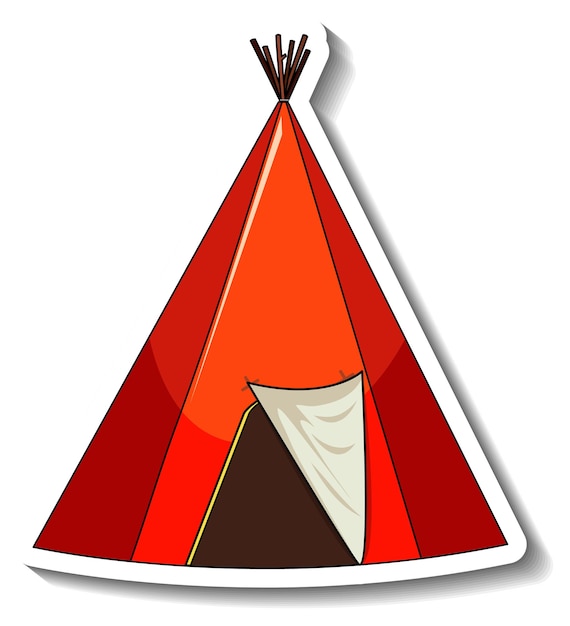 Vector sticker template with circus tent isolated