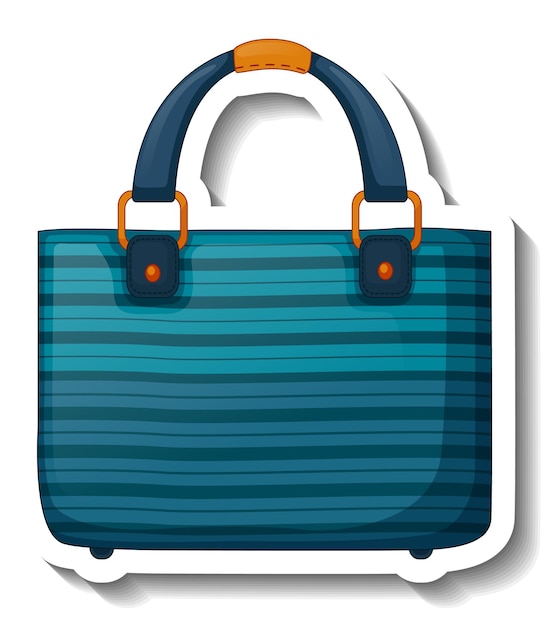 A sticker template with a unisex handbag isolated