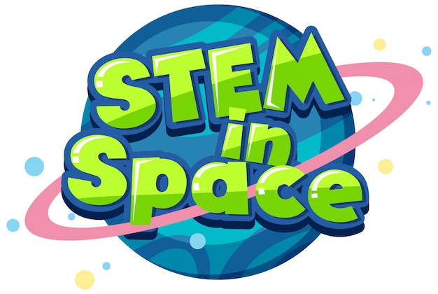 Sticker template for word stem in space