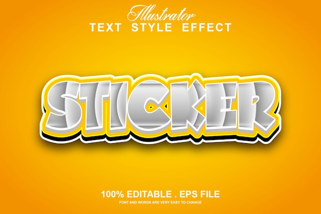 Sticker text effect editable