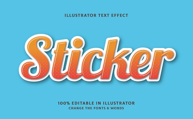 Vector sticker text effect