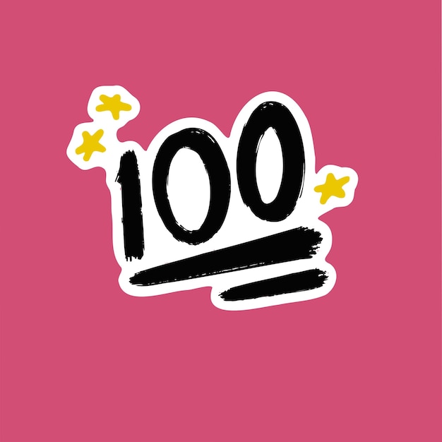 A sticker that says 100 on it