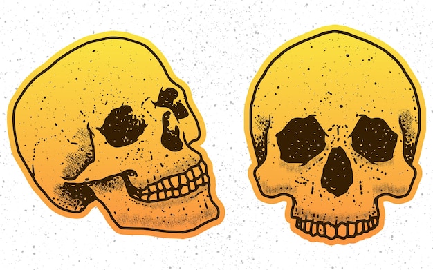 Sticker of two skull illustration