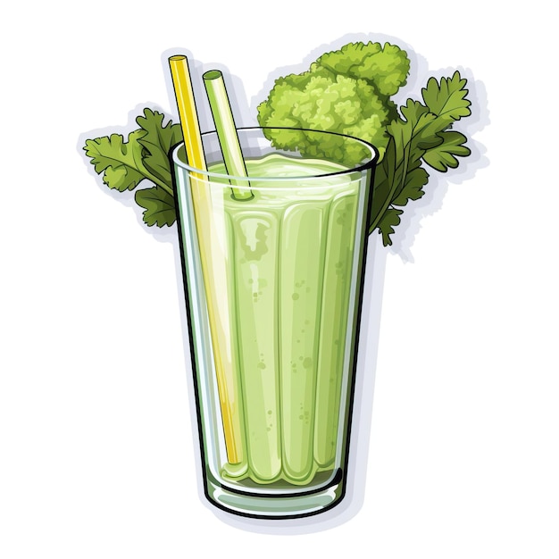 Vector sticker vector logo celery juice vector white backgroun