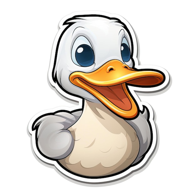 Sticker vector logo duck vector white background isolat