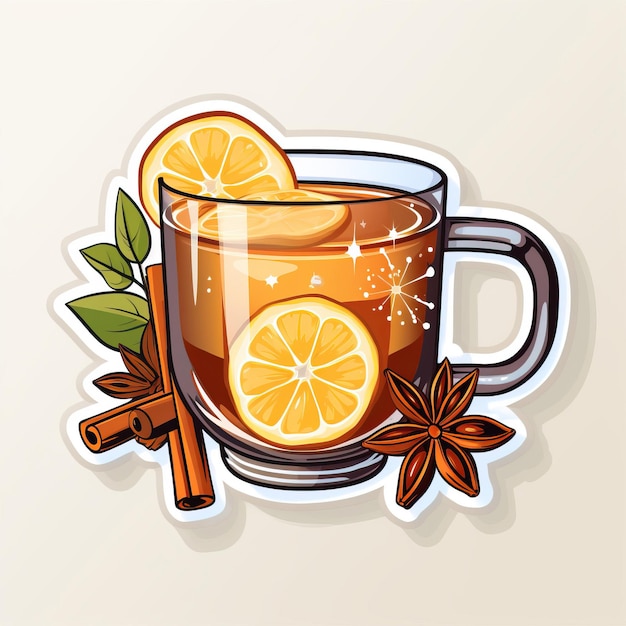 스티커 벡터 로고 Hot Toddy 벡터 흰색 배경 나