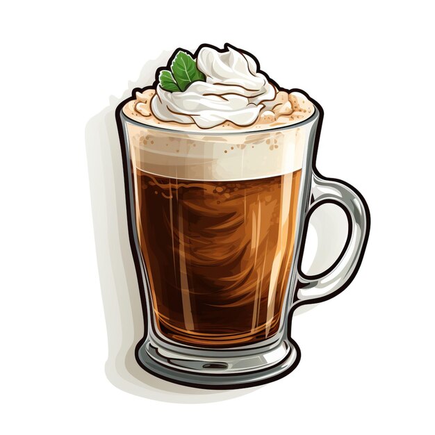 Vector sticker vector logo irish coffee vector witte pagina