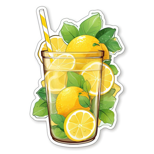 Vector sticker vector logo lemonade vector white background is