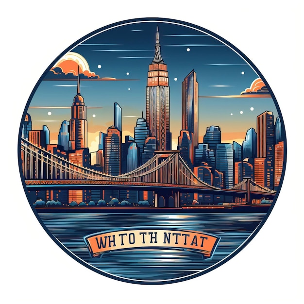 Vector sticker vector logo manhattan vector white background i