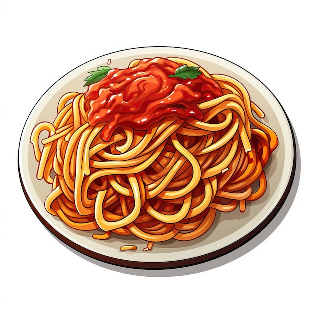 Sticker vector logo Spaghetti vector white background i