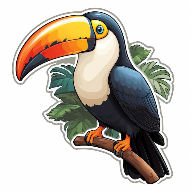 Vector sticker vector logo toucan vector white background isol