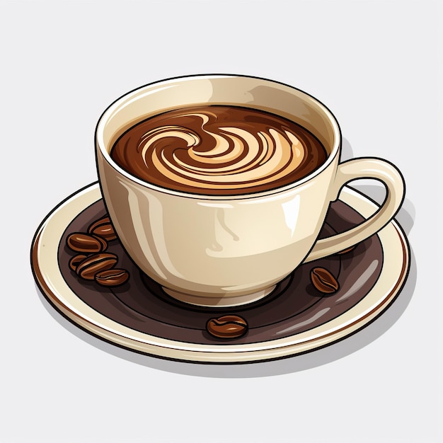 Vector sticker vector logo turkish coffee vector white backgro