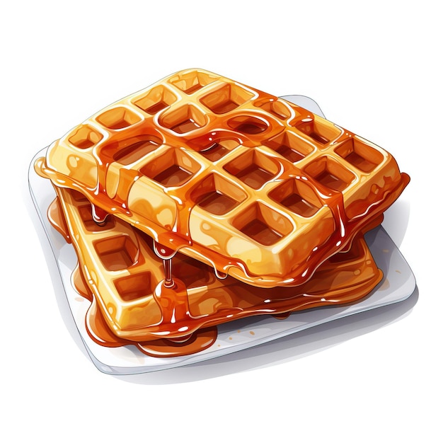 Vector sticker vector logo waffles vector white background iso