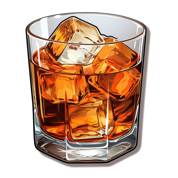 Vector sticker vector logo whiskey smash vector white backgrou