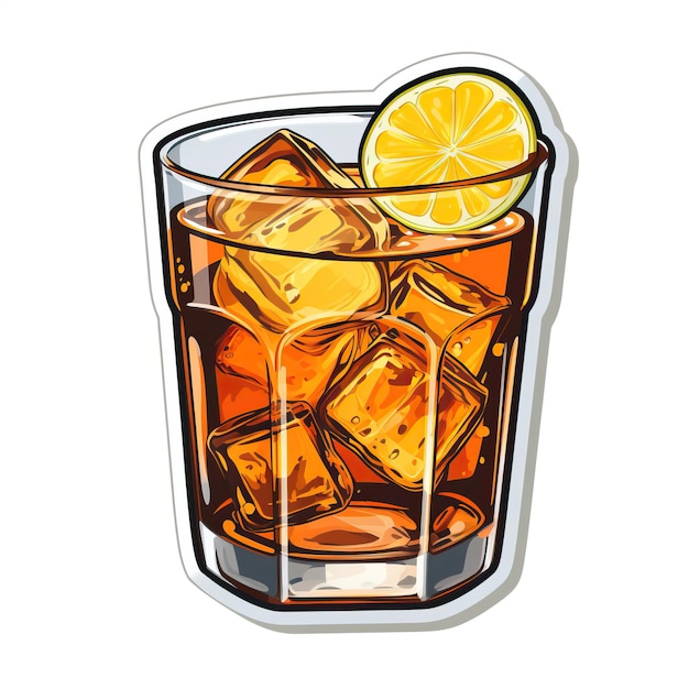 Sticker vector logo Whiskey Sour vector white backgroun