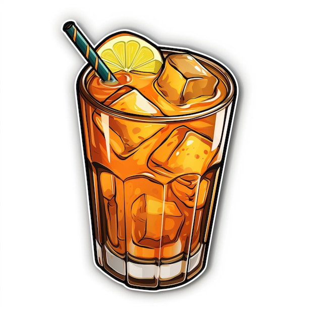 Sticker vector logo Whiskey Sour vector white backgroun