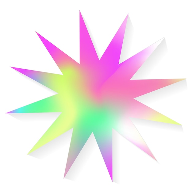 Sticker vector y2k holography style neon color