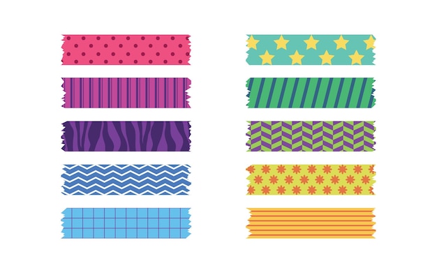 Vector sticker washi tape collection