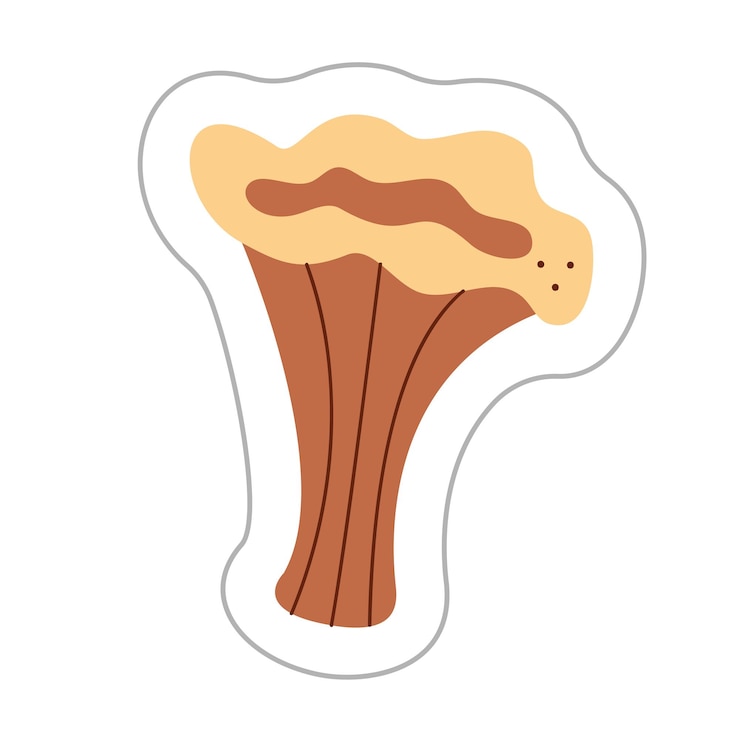 Vector sticker with abstract chanterelle color flat vector illustration
