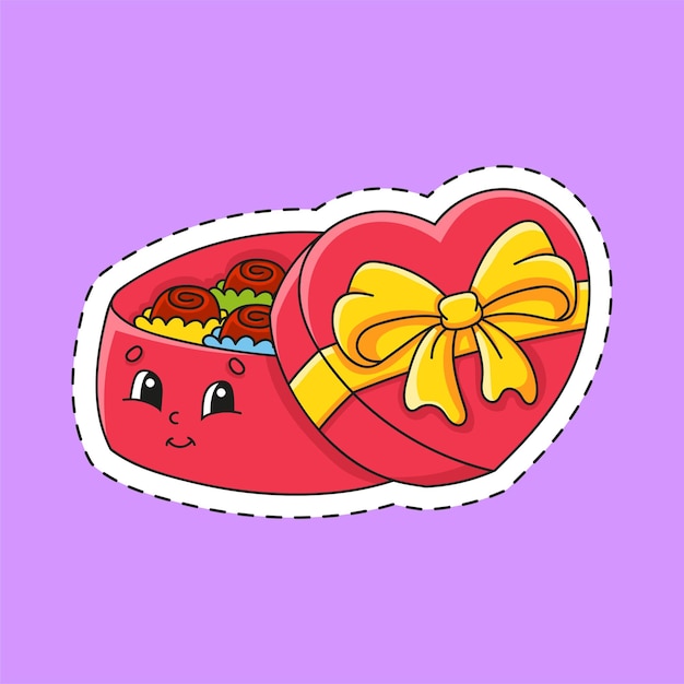 Sticker with contour. valentine's day.