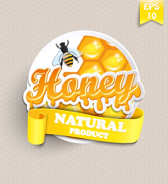 Vector sticker with honey.