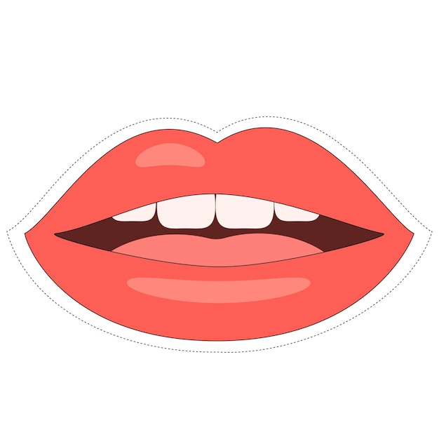 Sticker with red lips