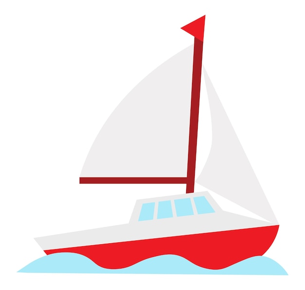 Sticker with white ship and sail