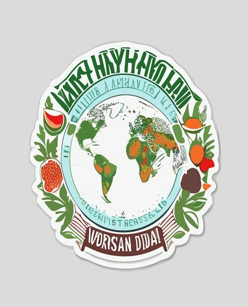 STICKER WITTE ACHTERGROND Wereld Veganisme Dag