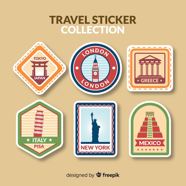 Stickercollectie reizen