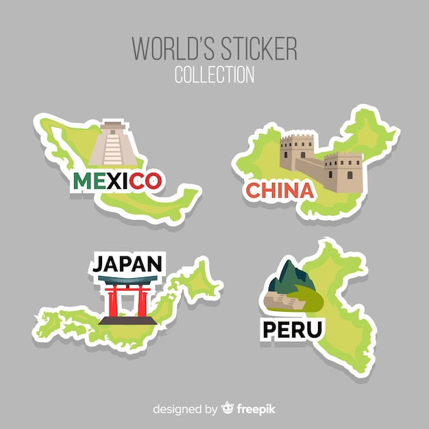 Stickercollectie reizen