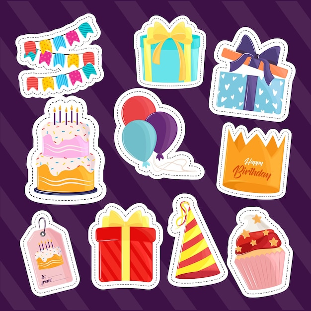 Stickers icons birthday