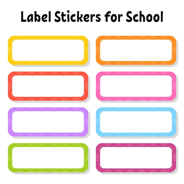 Stickers instellen voor school Lege sjabloon Naamlabels cadeaulabels