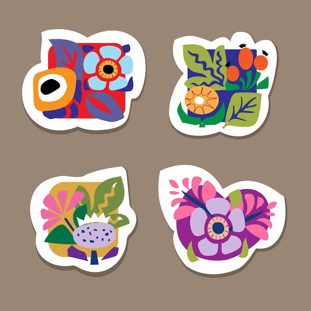 Stickers met decoratief bloemmotief