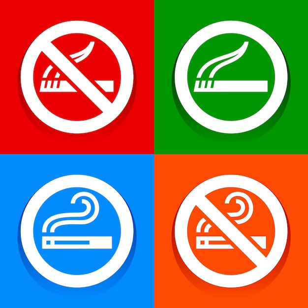 Stickers multicolored no smoking area symbol