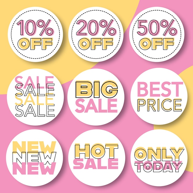 Vector stickers of promotion