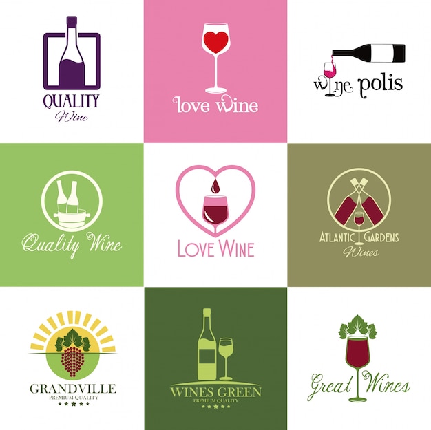 Vector stickers wine drink alcohol