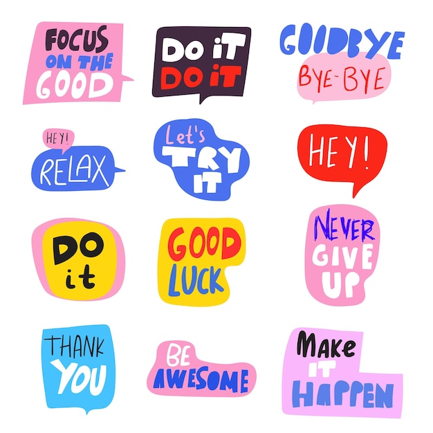 Motivational stickers Vectors & Illustrations for Free Download