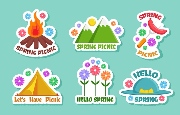 Stickerset lente picknick