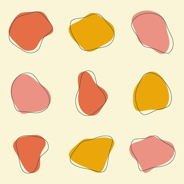 Vector stickerset met kleurrijke abstracte vormen