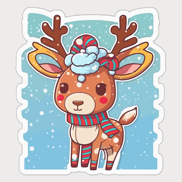 Stickersjabloon met kerst herten xmas rendieren stickers met ornament Nieuwjaarscollectie